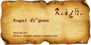 Kugel Ágnes névjegykártya