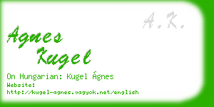 agnes kugel business card